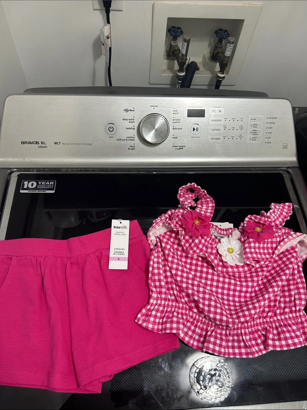 Girls size 6 new nwt Gigham gingham two piece outfit set flowers